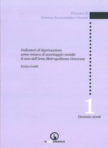Book Cover: Indicators of deprivation as a measure of social disadvantage: the case of the Metropolitan Area of Genoa